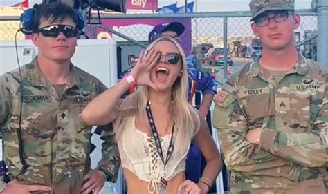 Tiktok Star Olivia Dunne Takes Over Nascar Event And Posts Patriotic Video Celebrity News