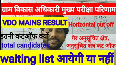 Video Mains Result Gram Sevak Result Rsmssb Vdo Mains Result