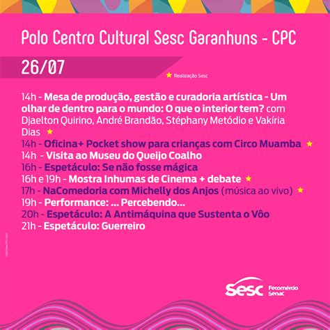 Centro Cultural Sesc Realiza Ações Paralelas Durante O Festival De Inverno De Garanhuns Sesc