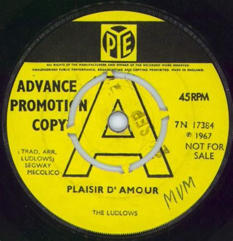 The Ludlows Plaisir Damour A Label Demo Uk 7 Vinyl Single 7 Inch