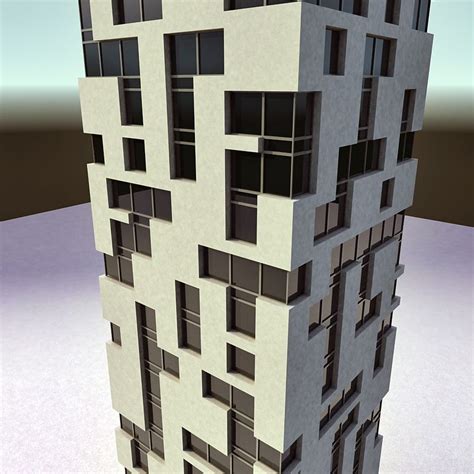 Edificio 002 Grattacielo Modello 3D 10 Max Obj 3ds Fbx Lwo