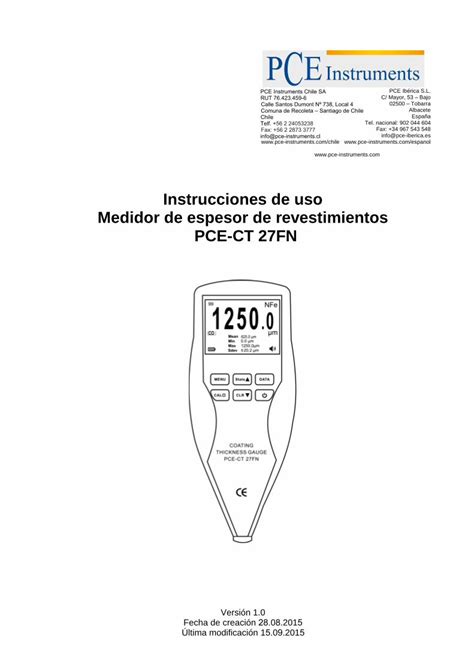 Pdf Instrucciones De Uso Medidor De Espesor De Revestimientos