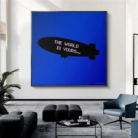 The World Is Yours Scarface Blimp Canvas Print For A Modern Etsy