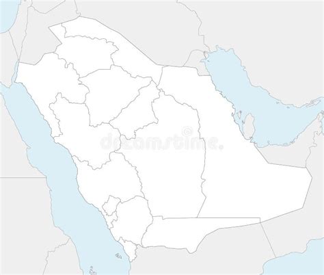 Mapa Em Branco Vetorial Da Ar Bia Saudita Prov Ncias E Divis Es