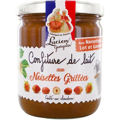 LUCIEN GEORGELIN Confiture de lait aux noisettes grillées 750g pas cher