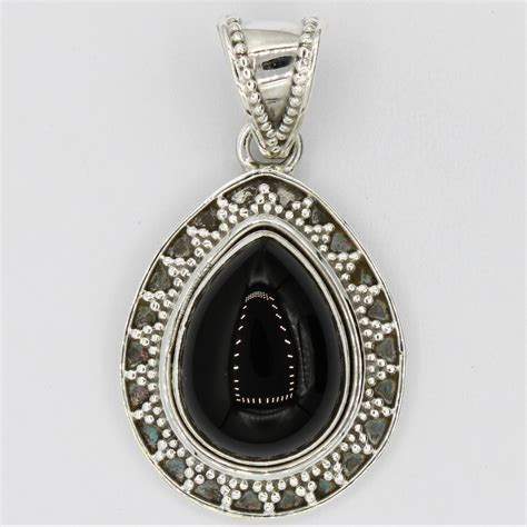 Pendentif Argent Onyx Goutte Solaire Lunas Bijoux