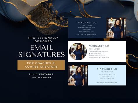 Email Signature Canva Instant Digital Download Canva Signature Template Modern Email Signature