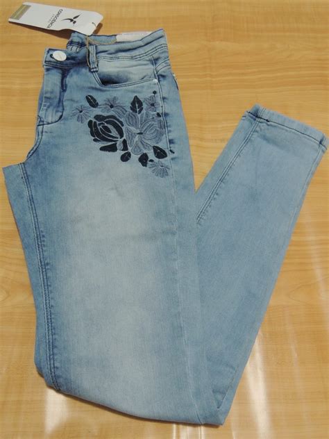 Calça Jeans Bordada Flores Consciencia Veste 34 36 R 85 90 Em