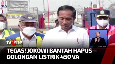 Presiden Jokowi Bantah Penghapusan Daya Va Kabar Pagi Tvone Youtube