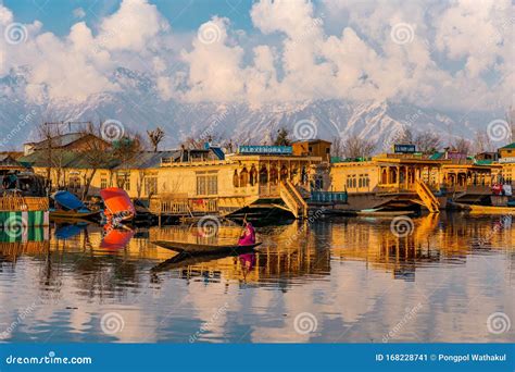 View of Dal Lake and Boat House before Sunset in the Heart of Srinagar ...