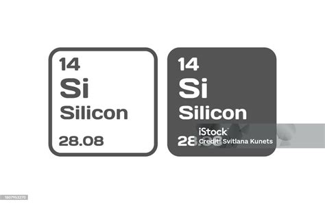 Silicon Chemical Element Icon Flat Gray Si Silicon Chemical Element ...
