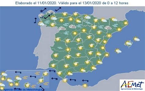 Aemet Pronóstico del tiempo en toda España hoy 13 de enero de 2020