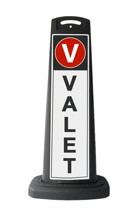 Valet Black Vertical Panel With Reflective Sign V Traffic Cones For Less