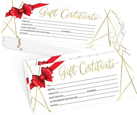 Amazon Outus Pieces Blank Gift Certificates For Business