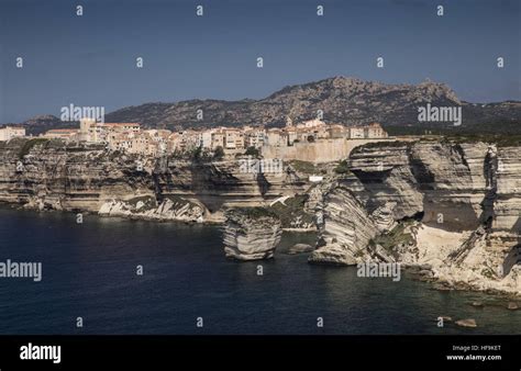 The Old Town Of Bonifacio On The Miocene Limestone Cliffs South