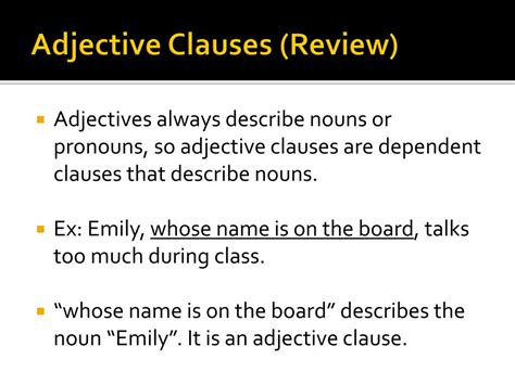 Ppt Adverb Clauses Adjective Clauses Noun Clauses Powerpoint