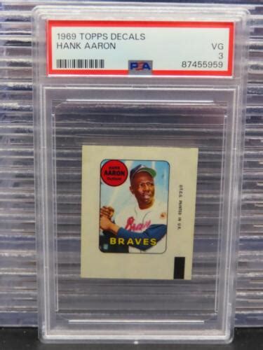 1969 Topps Decals Hank Aaron PSA 3 VG Braves EBay