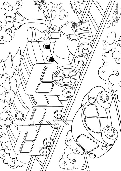 Раскраска Железнодорожный переезд | распечатать раскраски для детей