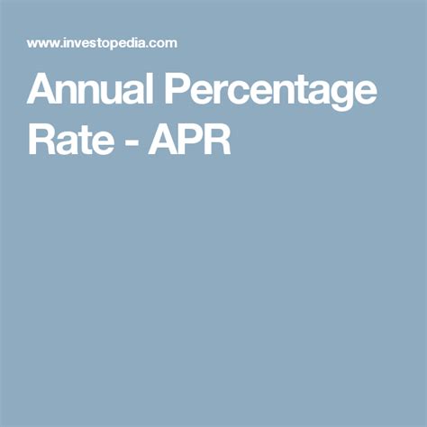 Annual Percentage Rate (APR): What It Means and How It Works 