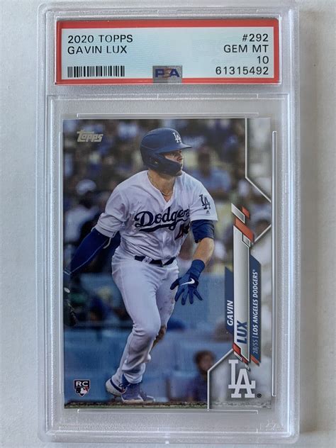 2020 Topps GAVIN LUX 292 Rookie Card RC PSA 10 Gem Mint LA Dodgers