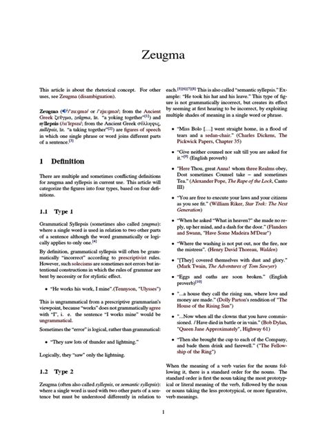 Zeugma | Linguistics | Syntax