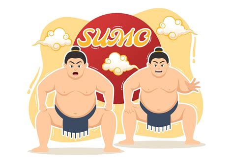 Sumo Lutteur Illustration Avec Combat Japonais Traditionnel Martial Art