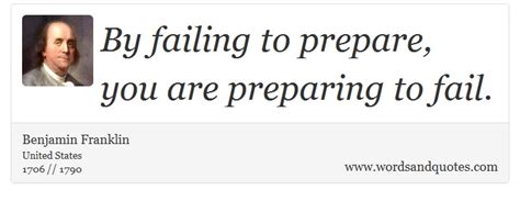 On Planning: By failing to prepare, you are preparing to fail 