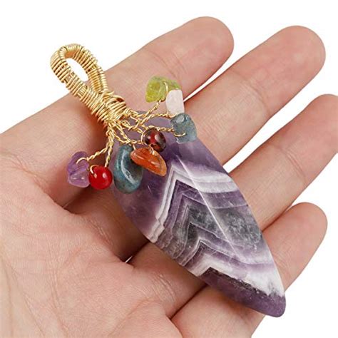 Nupuyai Healing Crystal Point Protection Pendant Necklace For Women