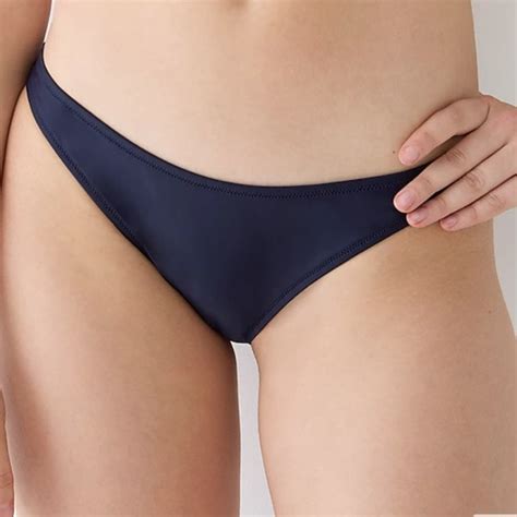 J Crew Swim J Crew Heritage Highleg Bikini Bottom Navy Blue