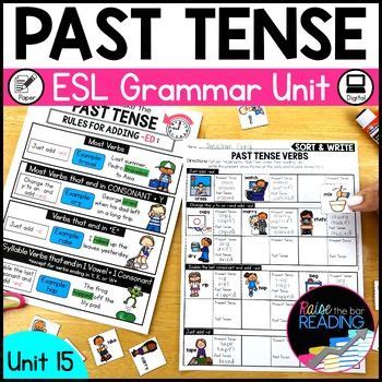 Past Tense Grammar Unit For Newcomer ELs ESL Posters And Worksheets 2024