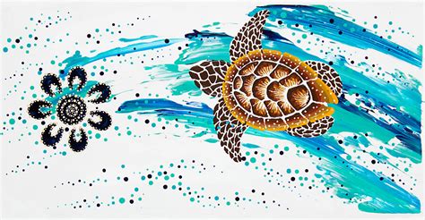 Authentic Aboriginal Art Sea Turtles Art Print | lupon.gov.ph