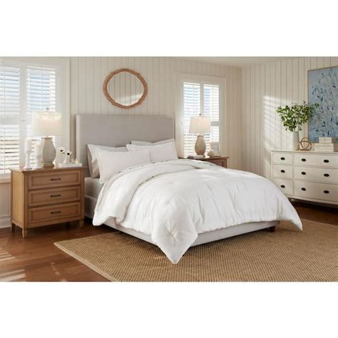 Home Decorators Collection 3 Piece Bright White Cotton Linen Blend Fullqueen Comforter Set