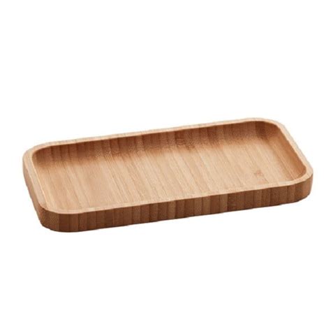 Bandeja De Bambu Natural Retangular Pq 20x10cm Elo7