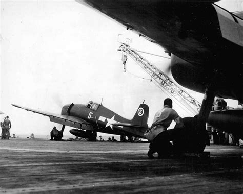 F6f Hellcats Of Vf N 41 Prepare For Takeoff Aboard The Uss