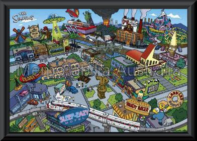 Springfield Map Poster Framed :: Simpsons :: Television ...