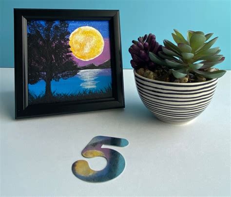 Framed Full Moon Night Sky Mini Painting. - Etsy