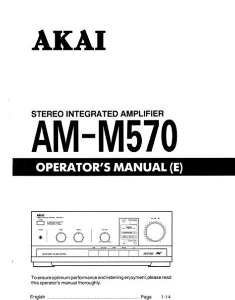 Akai Am M570 Operators Manual Inc Conn Diags And Trshoot Guide Etsy