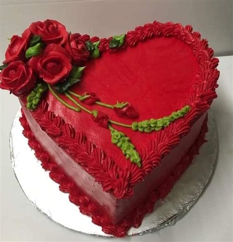 Rose red heart cake – Artofit