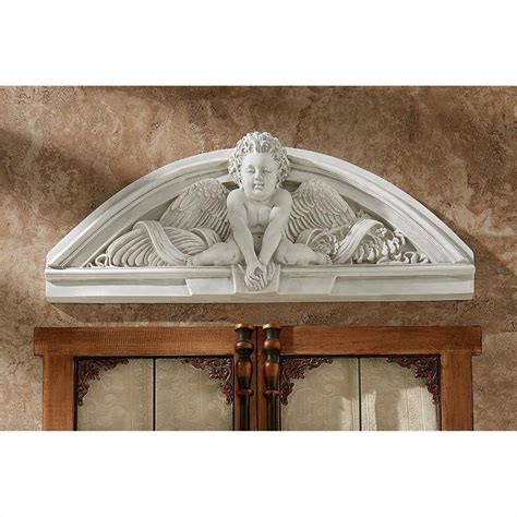 Cherubs Grande Welcome Sculptural Wall Pediment Design Toscano