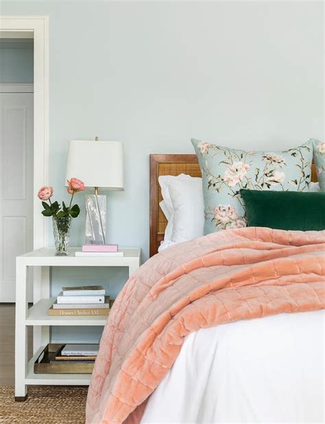 Peach And Blue Bedroom