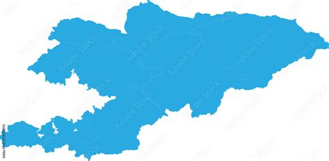 kyrgyzstan map. High detailed blue map of kyrgyzstan on transparent ...