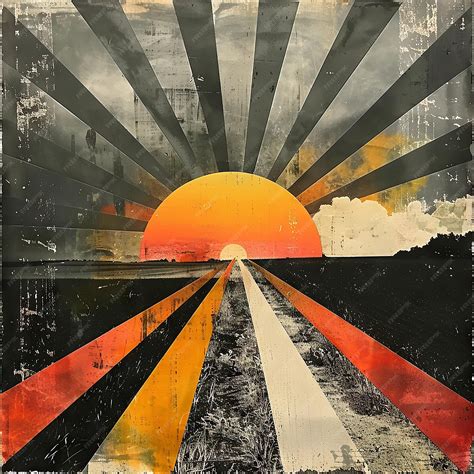 Premium Photo Dawn Over Farm Sunrise Symbolism In Contemporary Art Collage