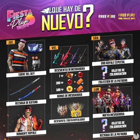 Free Fire Agenda Semanal Del Al De Julio Fiesta En La Playa E