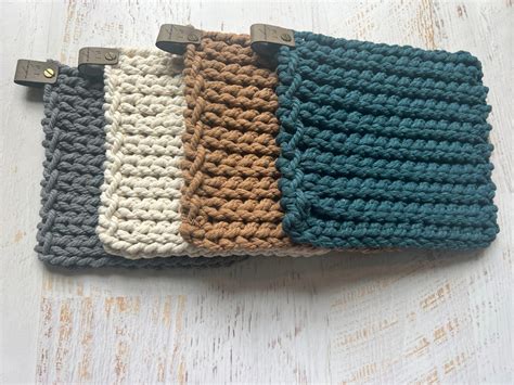 Hot Pad Trivet Chunky Knit Crochet Cotton Crochet Housewarming Natural Housewares