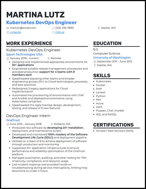 5 Kubernetes Resume Examples And Templates Edit Free