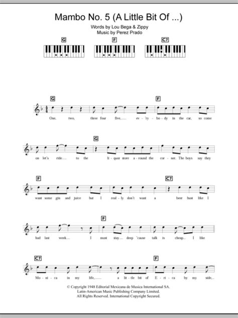 Lou Bega - Mambo No. 5 (A Little Bit Of... ) at Stanton's Sheet Music