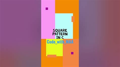 17 Square Pattern In C Tech Coding C Cprogramming