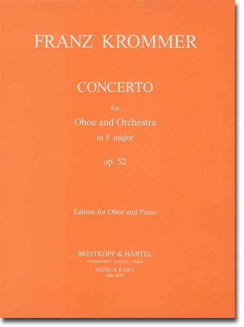 Franz Krommer Concerto For Oboe And Orchestra In F Major Op 52 Edition