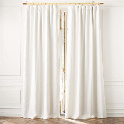 European Flax Certified Linen Warm White Blackout Window Curtain Panel