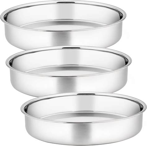 Haware Cake Tin Set Of Stainless Steel Round Cake Pan Baking